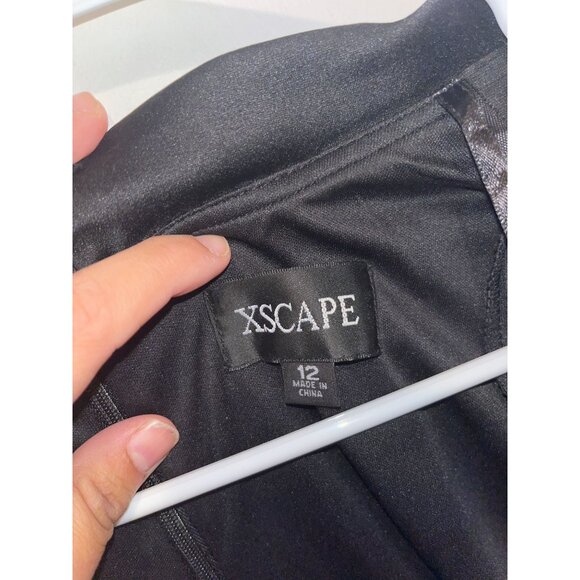 XSCAPE JONNA SEQUIN TUXEDO BODICE AND SATIN SKIRT MAXI DRESS 12 WOMENS ($300) - Picture 5 of 8